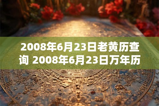 2008年6月23日老黄历查询 2008年6月23日万年历黄道吉日 2008年6月23日老黄历查询 2008年6月23日万年历黄道吉日