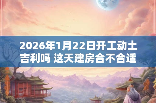 2026年1月22日开工动土吉利吗 这天建房合不合适 2026年1月22日开工动土吉利吗 这天建房合不合适