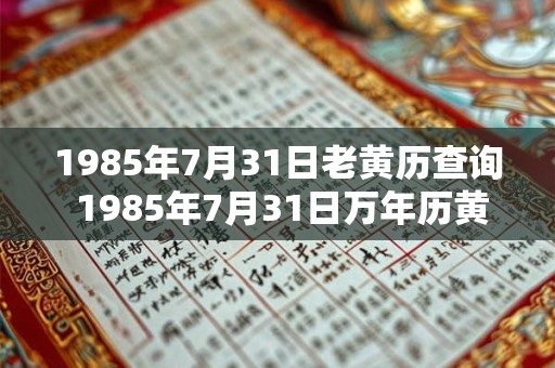 1985年7月31日老黄历查询 1985年7月31日万年历黄道吉日