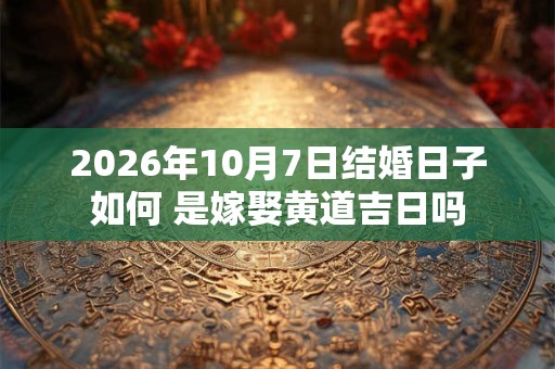 2026年10月7日结婚日子如何 是嫁娶黄道吉日吗