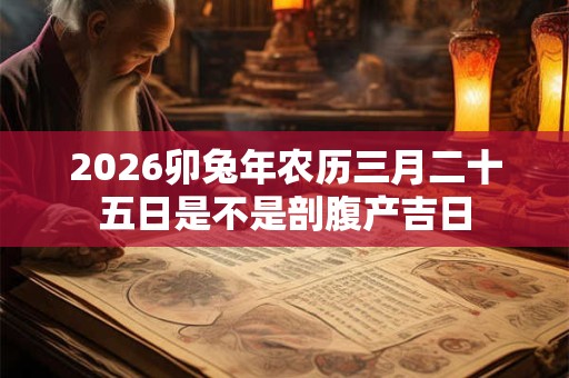 2026卯兔年农历三月二十五日是不是剖腹产吉日