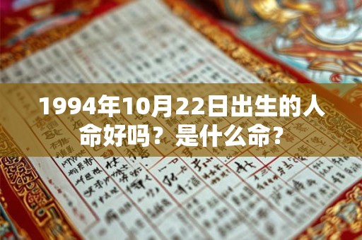 1994年10月22日出生的人命好吗？是什么命？