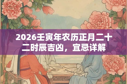 2026壬寅年农历正月二十二时辰吉凶，宜忌详解