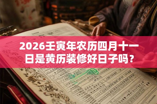 2026壬寅年农历四月十一日是黄历装修好日子吗？
