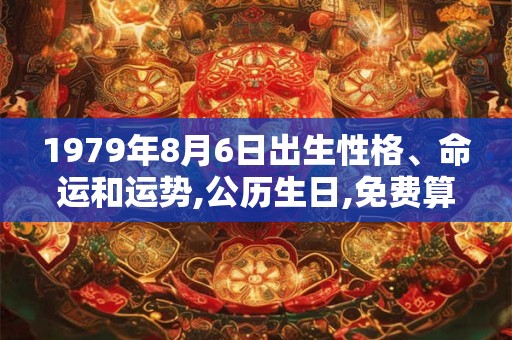 1979年8月6日出生性格、命运和运势,公历生日,免费算命
