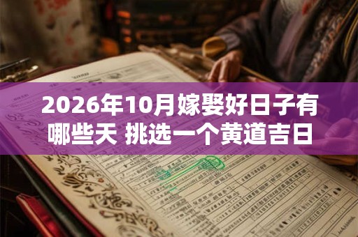 2026年10月嫁娶好日子有哪些天 挑选一个黄道吉日