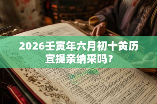 2026壬寅年六月初十黄历宜提亲纳采吗？