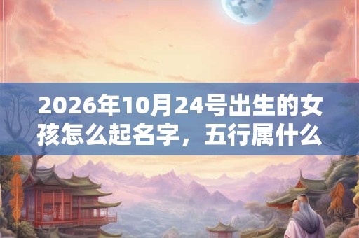 2026年10月24号出生的女孩怎么起名字，五行属什么