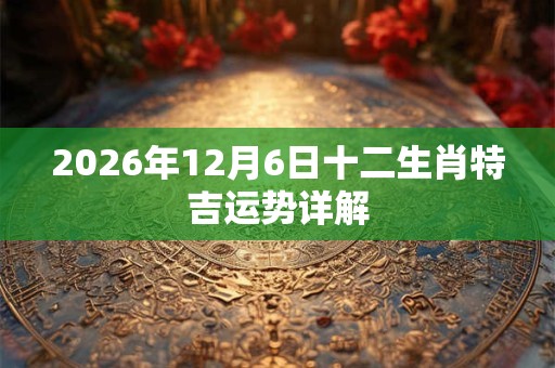2026年12月6日十二生肖特吉运势详解 2026年12月6日十二生肖特吉运势详解