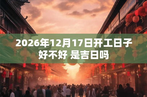 2026年12月17日开工日子好不好 是吉日吗