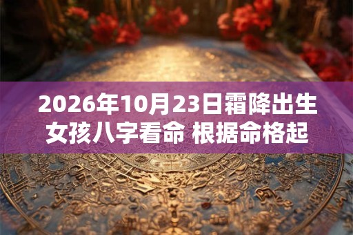 2026年10月23日霜降出生女孩八字看命 根据命格起名怎么取