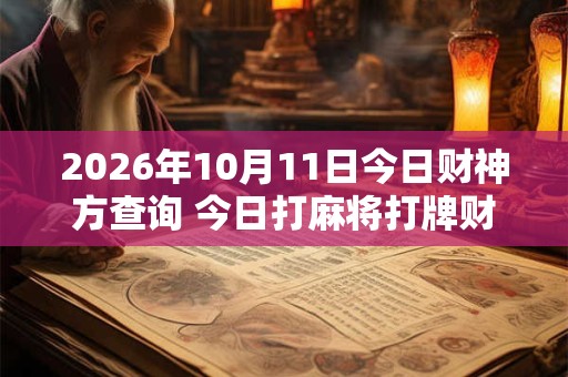 2026年10月11日今日财神方查询 今日打麻将打牌财神方位! 2026年10月11日今日财神方查询 今日打麻将打牌财神方位!