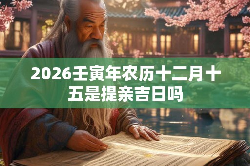 2026壬寅年农历十二月十五是提亲吉日吗