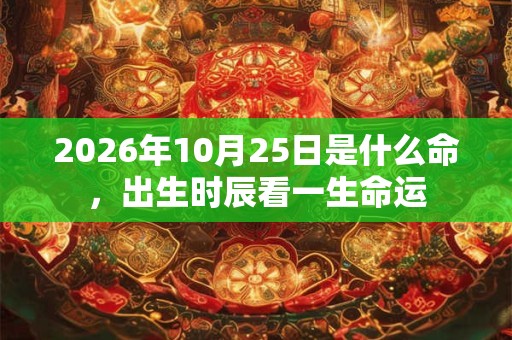 2026年10月25日是什么命,出生时辰看一生命运 2026年10月25日是什么命,出生时辰看一生命运