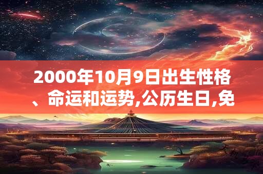 2000年10月9日出生性格、命运和运势,公历生日,免费算命 2000年10月9日出生性格、命运和运势,公历生日,免费算命