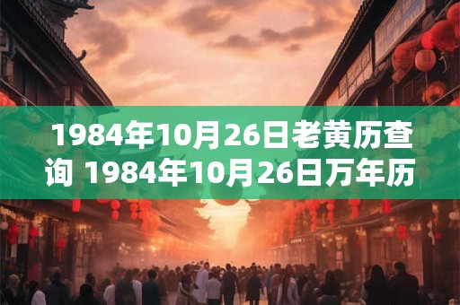 1984年10月26日老黄历查询 1984年10月26日万年历黄道吉日 1984年10月26日老黄历查询 1984年10月26日万年历黄道吉日