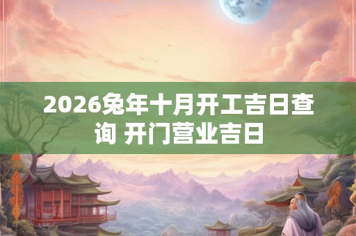 2026兔年十月开工吉日查询 开门营业吉日 2026兔年十月开工吉日查询 开门营业吉日