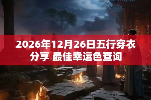 2026年12月26日五行穿衣分享 最佳幸运色查询 2026年12月26日五行穿衣分享 最佳幸运色查询