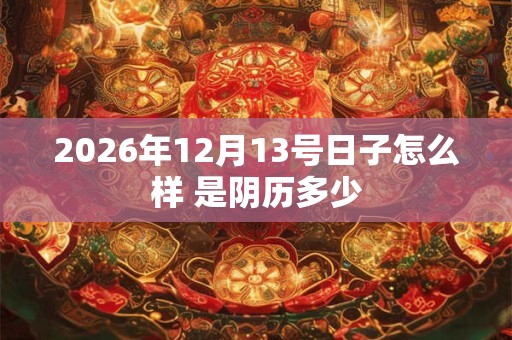 2026年12月13号日子怎么样 是阴历多少