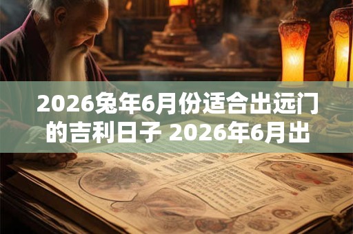 2026兔年6月份适合出远门的吉利日子 2026年6月出行吉日查询