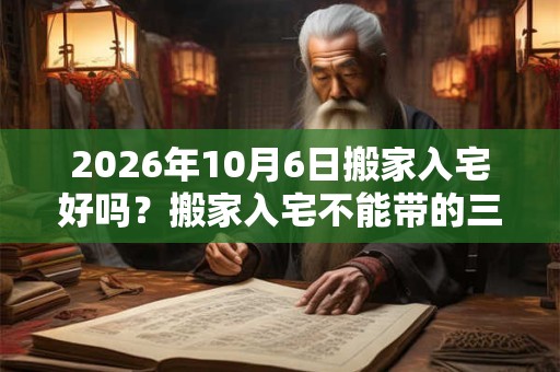 2026年10月6日搬家入宅好吗？搬家入宅不能带的三件东西
