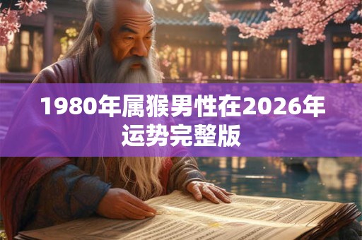 1980年属猴男性在2026年运势完整版