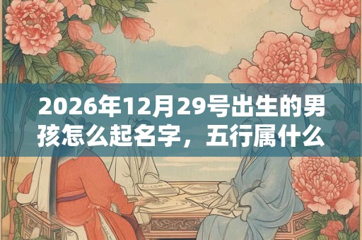 2026年12月29号出生的男孩怎么起名字,五行属什么 2026年12月29号出生的男孩怎么起名字,五行属什么