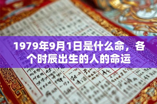1979年9月1日是什么命,各个时辰出生的人的命运 1979年9月1日是什么命,各个时辰出生的人的命运