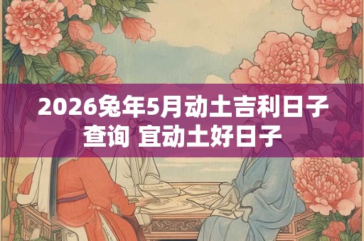 2026兔年5月动土吉利日子查询 宜动土好日子