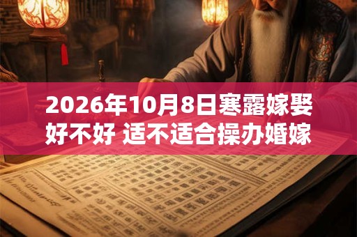 2026年10月8日寒露嫁娶好不好 适不适合操办婚嫁之事