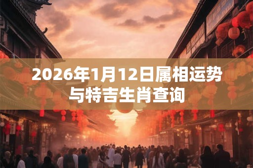 2026年1月12日属相运势与特吉生肖查询 2026年1月12日属相运势与特吉生肖查询