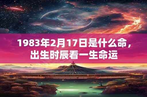 1983年2月17日是什么命,出生时辰看一生命运 1983年2月17日是什么命,出生时辰看一生命运