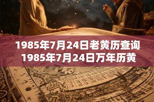 1985年7月24日老黄历查询 1985年7月24日万年历黄道吉日 1985年7月24日老黄历查询 1985年7月24日万年历黄道吉日