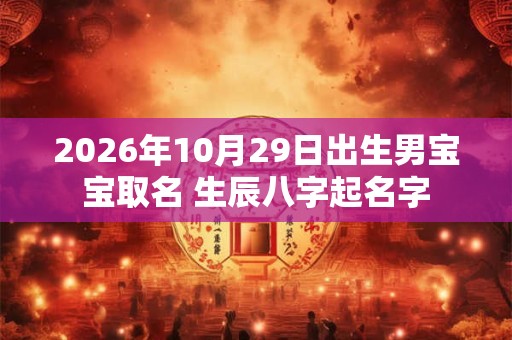 2026年10月29日出生男宝宝取名 生辰八字起名字