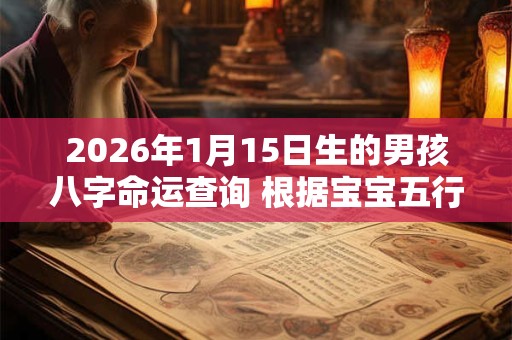 2026年1月15日生的男孩八字命运查询 根据宝宝五行缺失起名字
