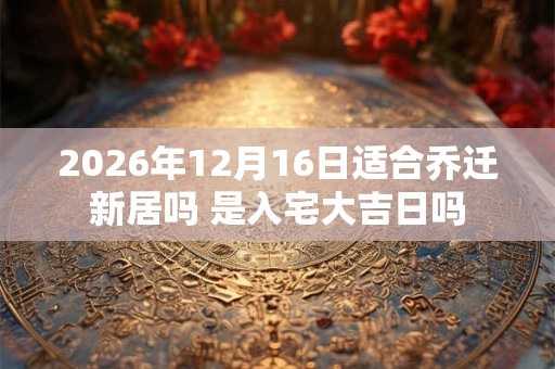 2026年12月16日适合乔迁新居吗 是入宅大吉日吗