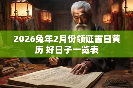 2026兔年2月份领证吉日黄历 好日子一览表