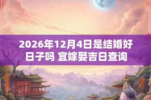 2026年12月4日是结婚好日子吗 宜嫁娶吉日查询 2026年12月4日是结婚好日子吗 宜嫁娶吉日查询