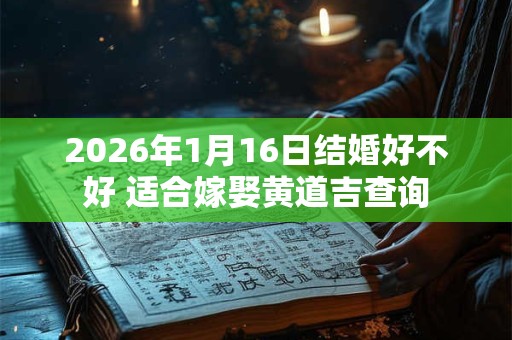 2026年1月16日结婚好不好 适合嫁娶黄道吉查询 2026年1月16日结婚好不好 适合嫁娶黄道吉查询