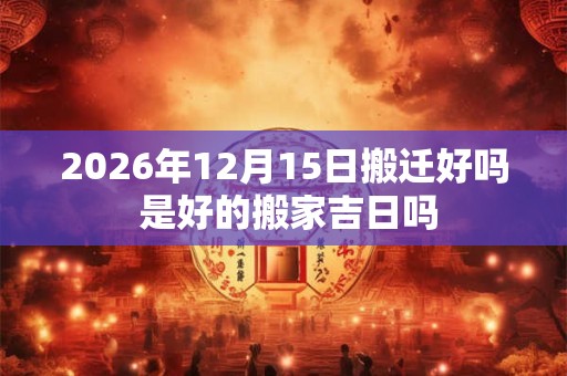 2026年12月15日搬迁好吗 是好的搬家吉日吗 2026年12月15日搬迁好吗 是好的搬家吉日吗