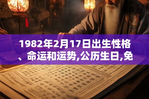 1982年2月17日出生性格、命运和运势,公历生日,免费算命
