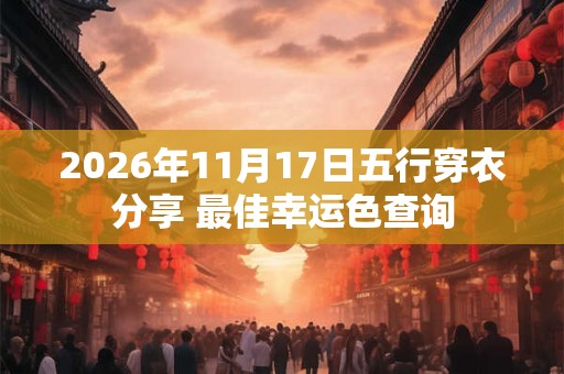 2026年11月17日五行穿衣分享 最佳幸运色查询 2026年11月17日五行穿衣分享 最佳幸运色查询