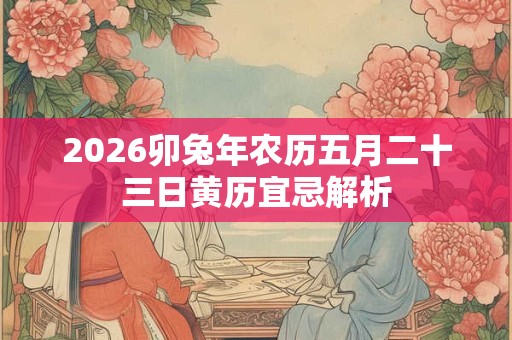2026卯兔年农历五月二十三日黄历宜忌解析 2026卯兔年农历五月二十三日黄历宜忌解析