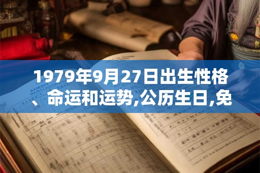 1979年9月27日出生性格、命运和运势,公历生日,免费算命