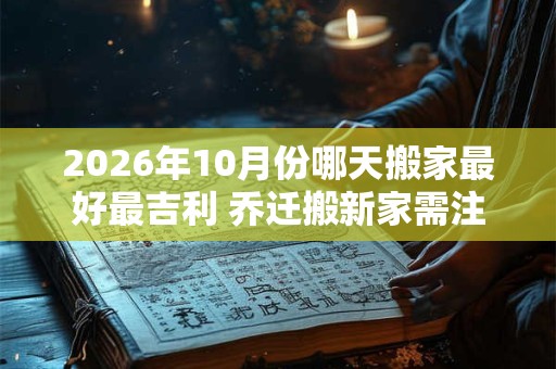 2026年10月份哪天搬家最好最吉利 乔迁搬新家需注意之事