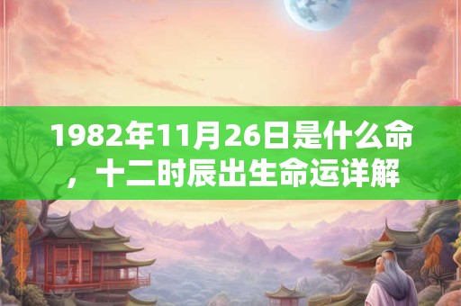 1982年11月26日是什么命，十二时辰出生命运详解