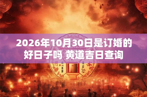 2026年10月30日是订婚的好日子吗 黄道吉日查询