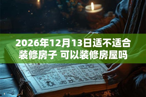 2026年12月13日适不适合装修房子 可以装修房屋吗