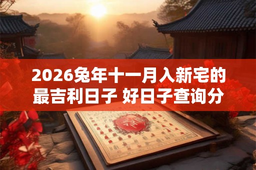 2026兔年十一月入新宅的最吉利日子 好日子查询分析