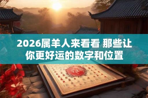 2026属羊人来看看 那些让你更好运的数字和位置 2026属羊人来看看 那些让你更好运的数字和位置
